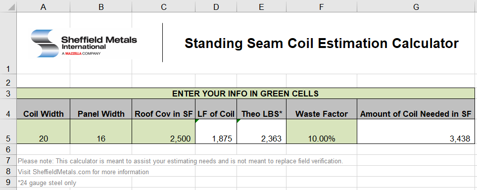 Free Metal Roofing Coil Calculator: Estimate Coil Needs for Standing Seam Roofs
