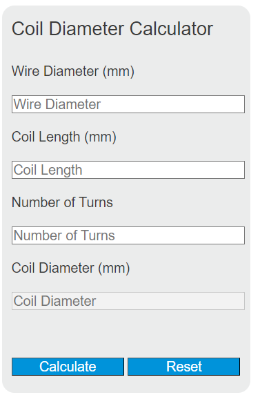 Coil Diameter Calculator: Easy Online Tool for Quick Calculations